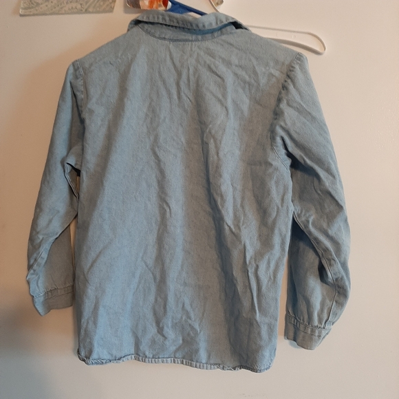 Warner Brothers Vintage kids size 12 Denim long sleeve button up Year 1990s - Picture 2 of 7